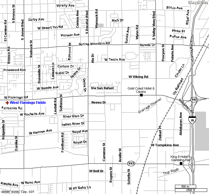 Map to West Flamingo Fields